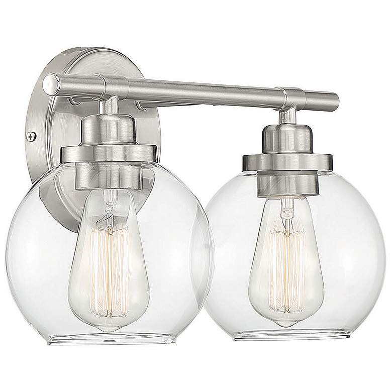 Image 5 Savoy House Essentials Carson 14 inch Wide 2-Light Satin Nickel Bath Light more views