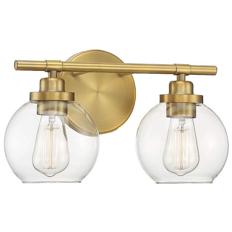 Image 3 Savoy House Essentials Carson 14" Wide 2-Light Warm Brass Bath Light more views