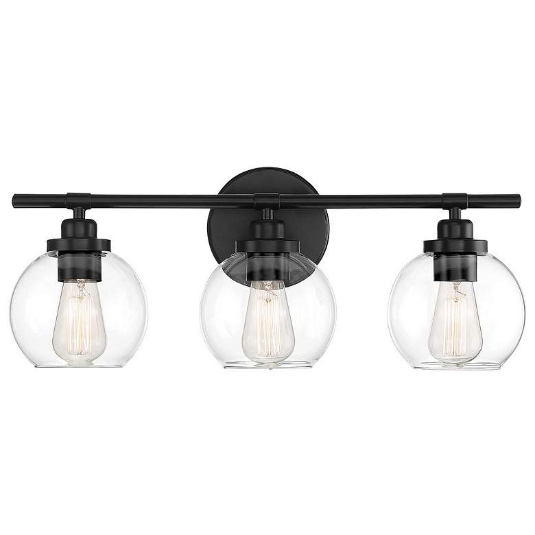 Image 1 Savoy House Essentials Carson 22.5" Wide 3-Light Matte Black Bath Ligh