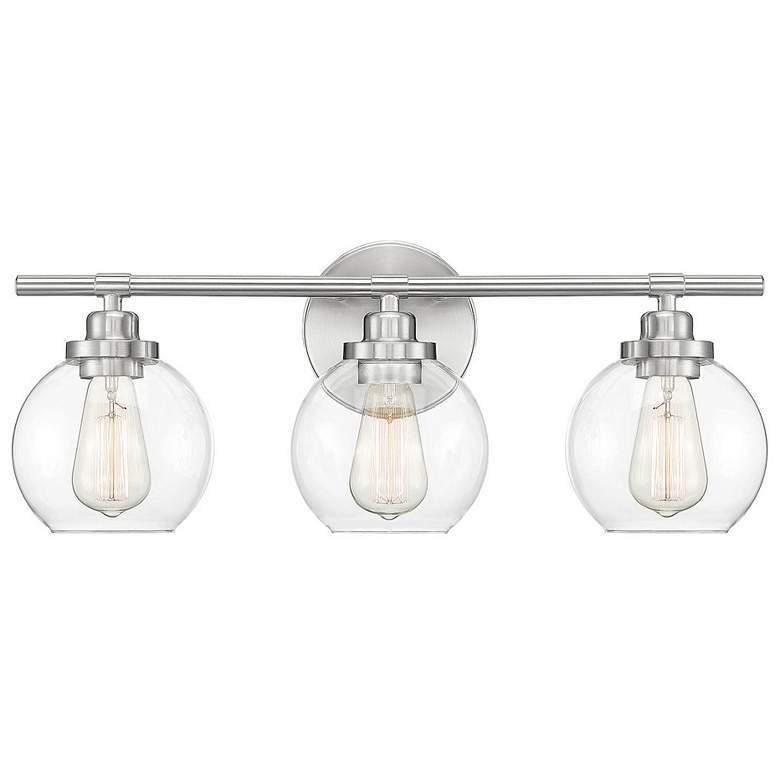 Image 1 Savoy House Essentials Carson 22.5" Wide 3-Light Satin Nickel Bath Lig