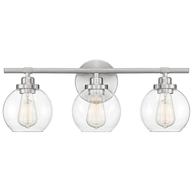 Image 1 Savoy House Essentials Carson 22.5 inch Wide 3-Light Satin Nickel Bath Lig