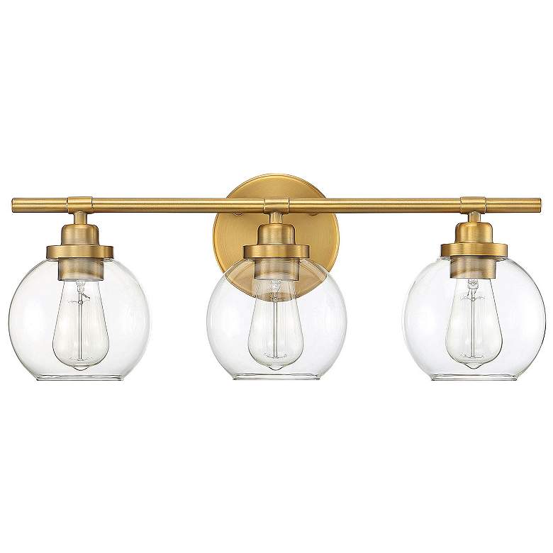Image 2 Savoy House Essentials Carson 22.5" Wide 3-Light Warm Brass Bath Light more views
