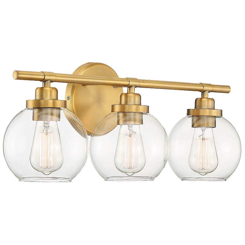 Image 4 Savoy House Essentials Carson 22.5" Wide 3-Light Warm Brass Bath Light more views