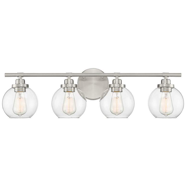 Image 1 Savoy House Essentials Carson 30 inch Wide 4-Light Satin Nickel Bath Light