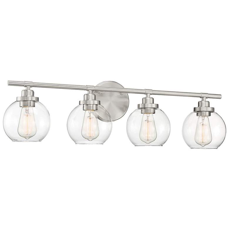 Image 3 Savoy House Essentials Carson 30" Wide 4-Light Satin Nickel Bath Light more views