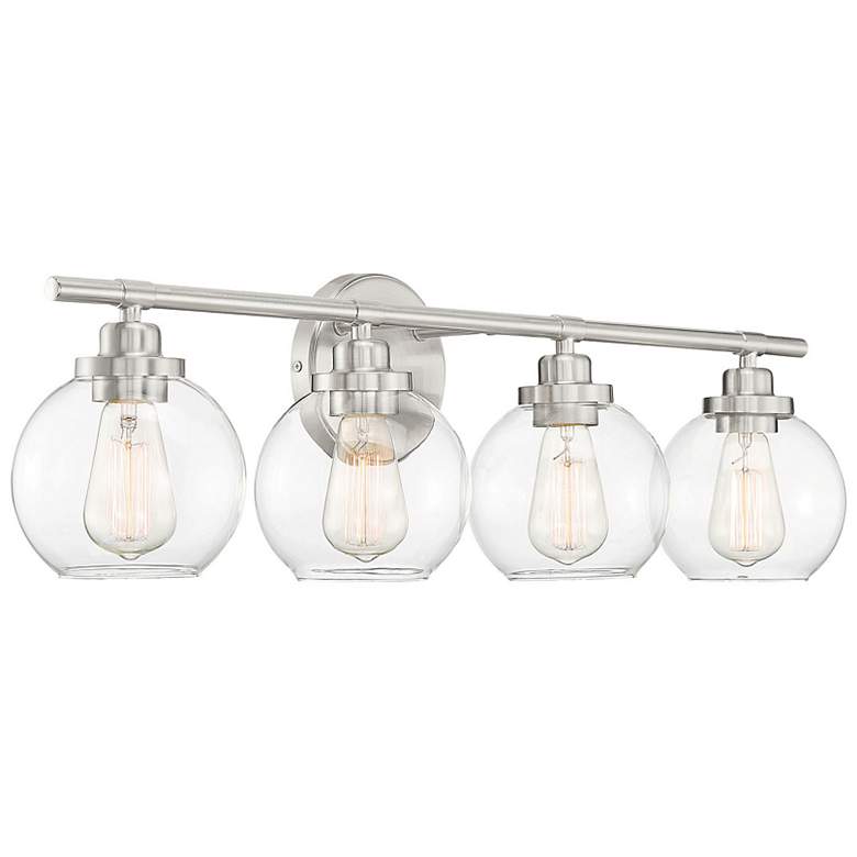 Image 4 Savoy House Essentials Carson 30" Wide 4-Light Satin Nickel Bath Light more views