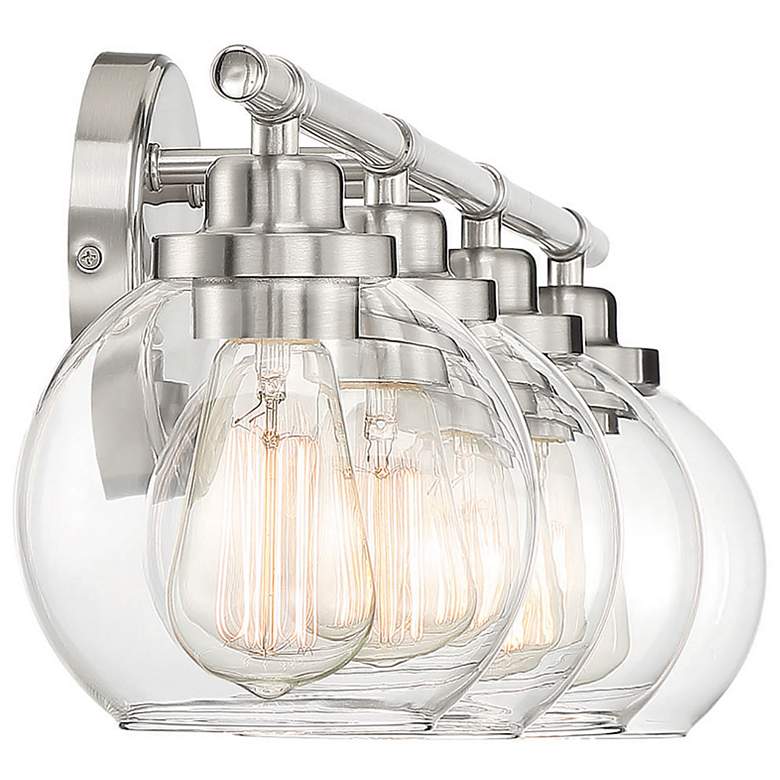 Image 5 Savoy House Essentials Carson 30" Wide 4-Light Satin Nickel Bath Light more views