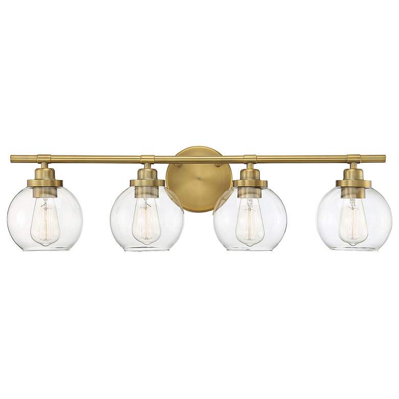 Image 1 Savoy House Essentials Carson 30" Wide 4-Light Warm Brass Bath Light