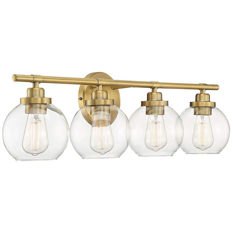 Image 4 Savoy House Essentials Carson 30" Wide 4-Light Warm Brass Bath Light more views