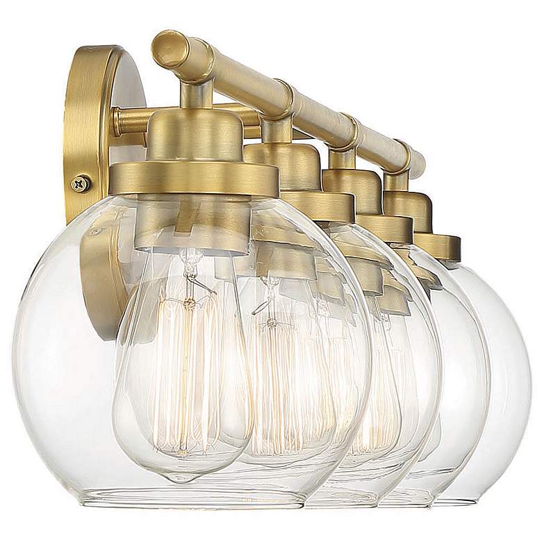 Image 5 Savoy House Essentials Carson 30" Wide 4-Light Warm Brass Bath Light more views