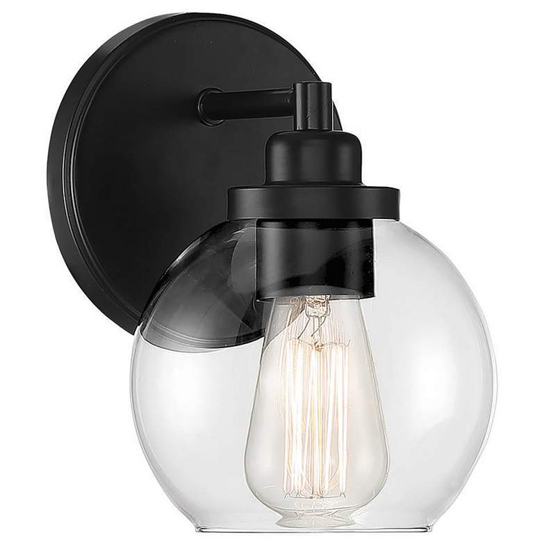 Image 1 Savoy House Essentials Carson 5.5 inch Wide 1-Light Matte Black Bath Light