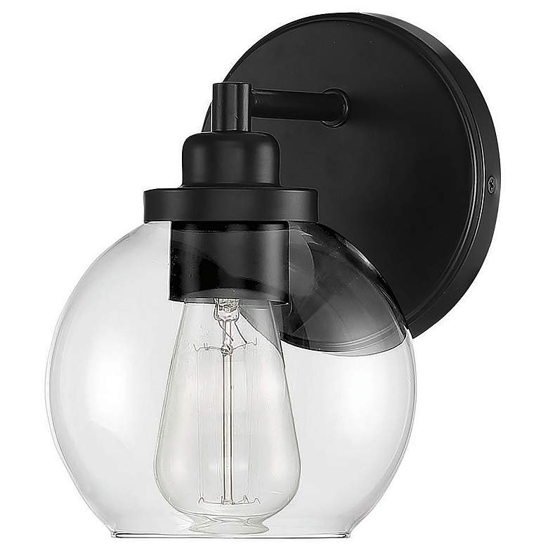 Image 2 Savoy House Essentials Carson 5.5" Wide 1-Light Matte Black Bath Light more views