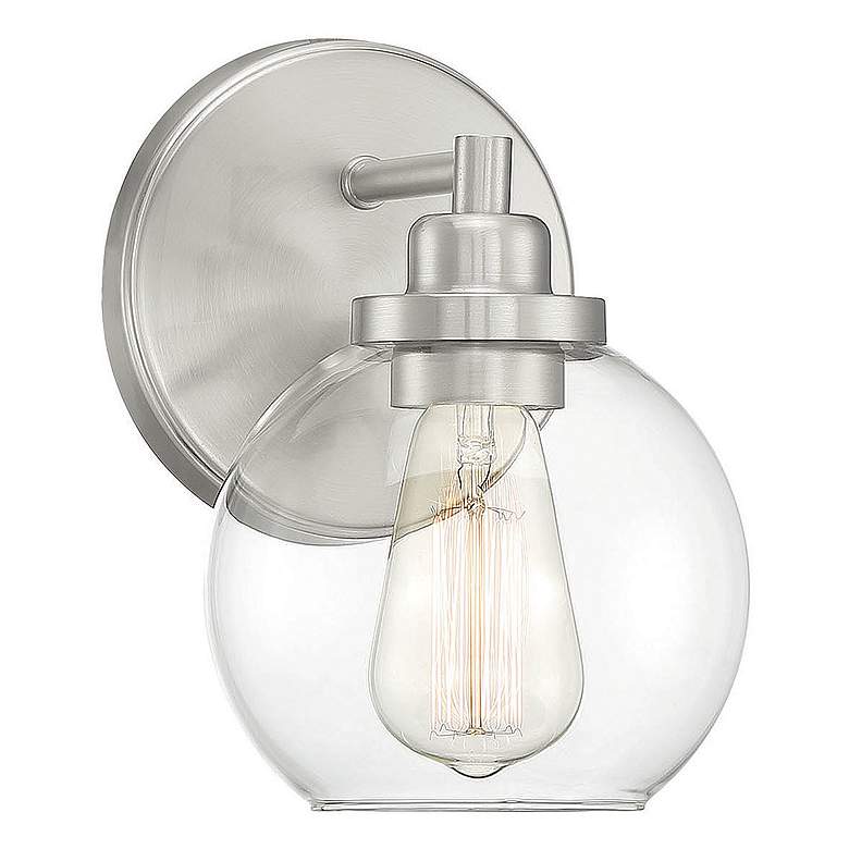 Image 1 Savoy House Essentials Carson 5.5" Wide 1-Light Satin Nickel Bath Ligh