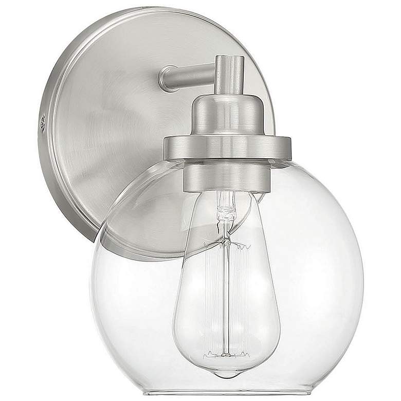 Image 2 Savoy House Essentials Carson 5.5" Wide 1-Light Satin Nickel Bath Ligh more views