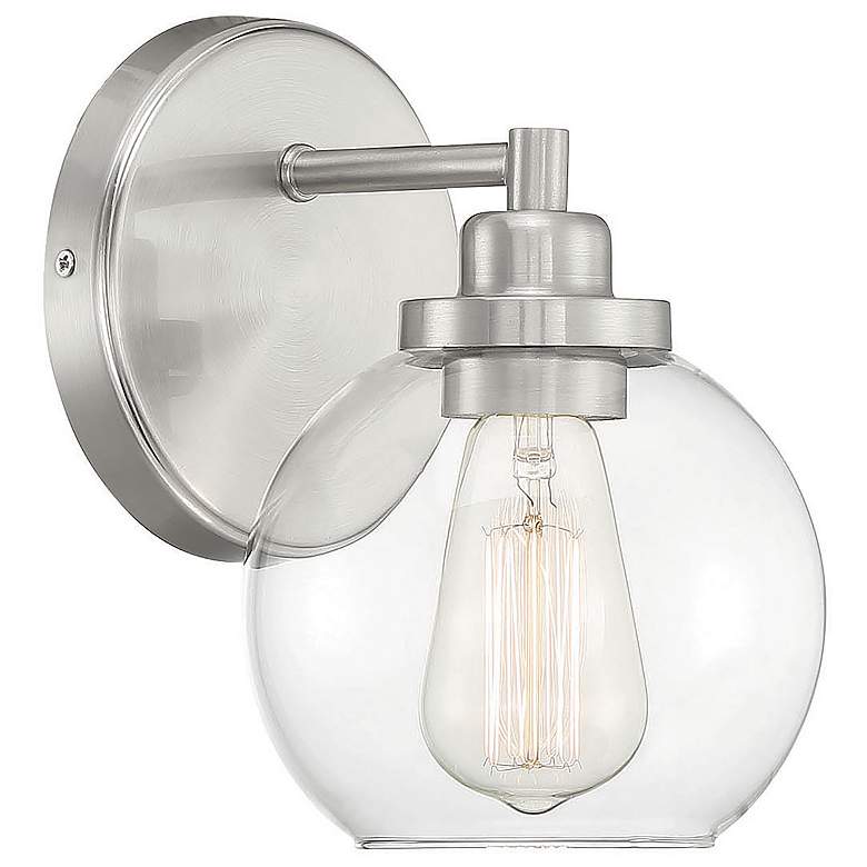 Image 3 Savoy House Essentials Carson 5.5" Wide 1-Light Satin Nickel Bath Ligh more views