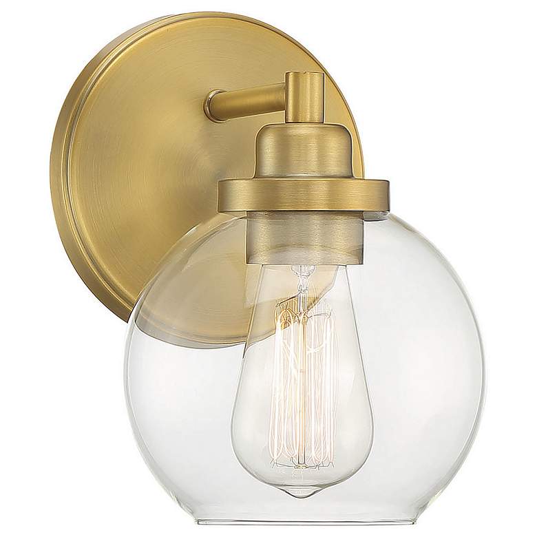 Image 1 Savoy House Essentials Carson 5.5" Wide 1-Light Warm Brass Bath Light