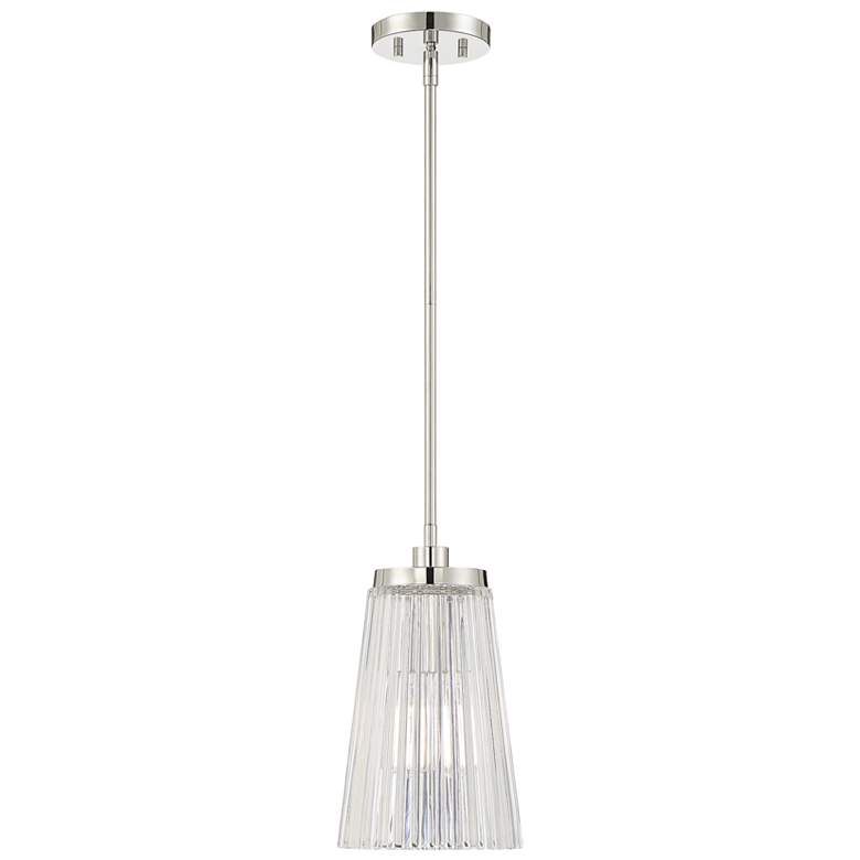 Image 1 Savoy House Essentials Chantilly 8 inch Wide Polished Nickel 1-Light Penda
