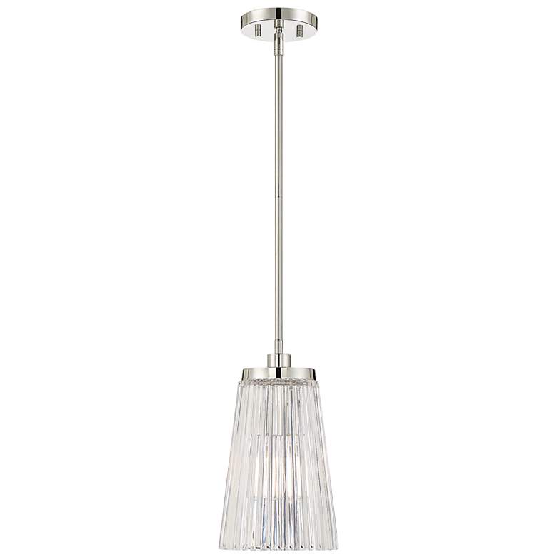 Image 1 Savoy House Essentials Chantilly 8" Wide Polished Nickel 1-Light Penda