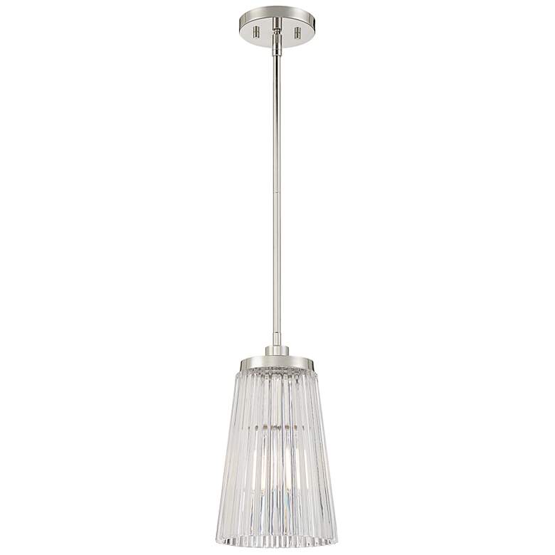 Image 3 Savoy House Essentials Chantilly 8" Wide Polished Nickel 1-Light Penda more views