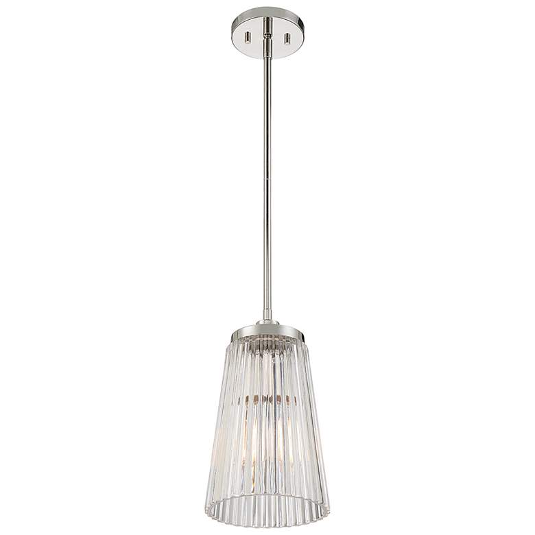 Image 4 Savoy House Essentials Chantilly 8" Wide Polished Nickel 1-Light Penda more views