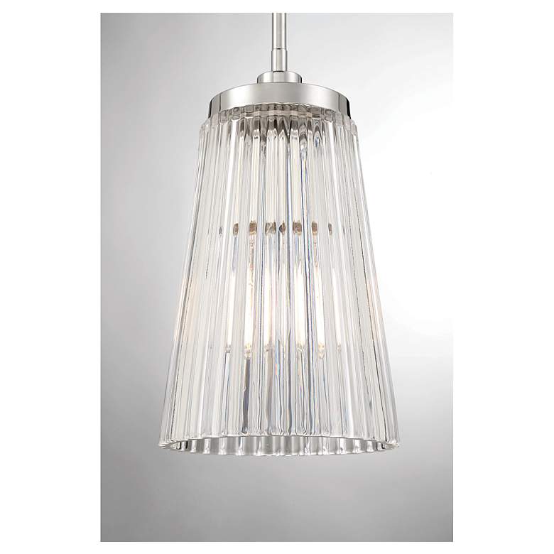Image 5 Savoy House Essentials Chantilly 8" Wide Polished Nickel 1-Light Penda more views