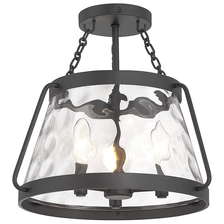 Image 3 Savoy House Essentials Crawford 15" Wide Matte Black 3-Light Ceiling L more views