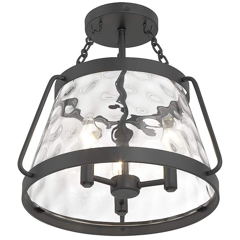 Image 4 Savoy House Essentials Crawford 15" Wide Matte Black 3-Light Ceiling L more views