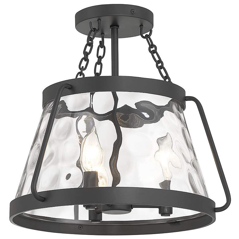 Image 5 Savoy House Essentials Crawford 15" Wide Matte Black 3-Light Ceiling L more views