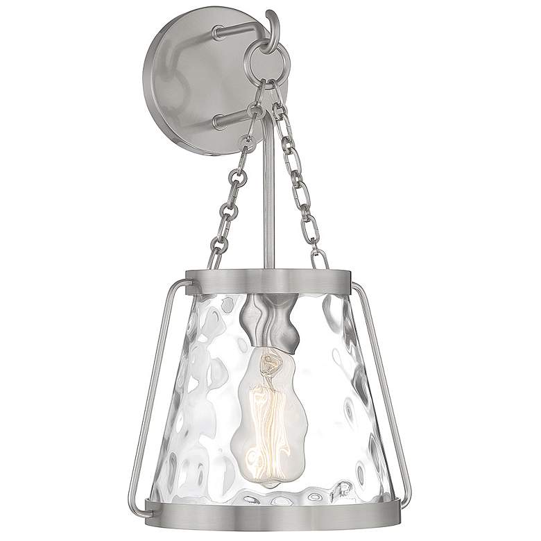 Image 1 Savoy House Essentials Crawford 17.25" High Satin Nickel Wall Sconce