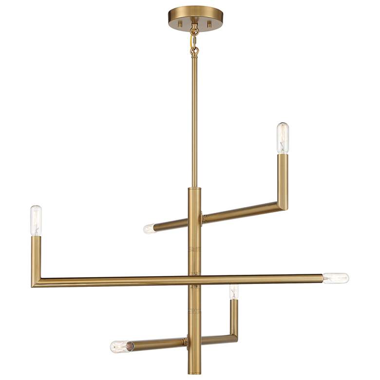 Image 1 Savoy House Essentials Cristofer 30" Wide Warm Brass 6-Light Chandelie