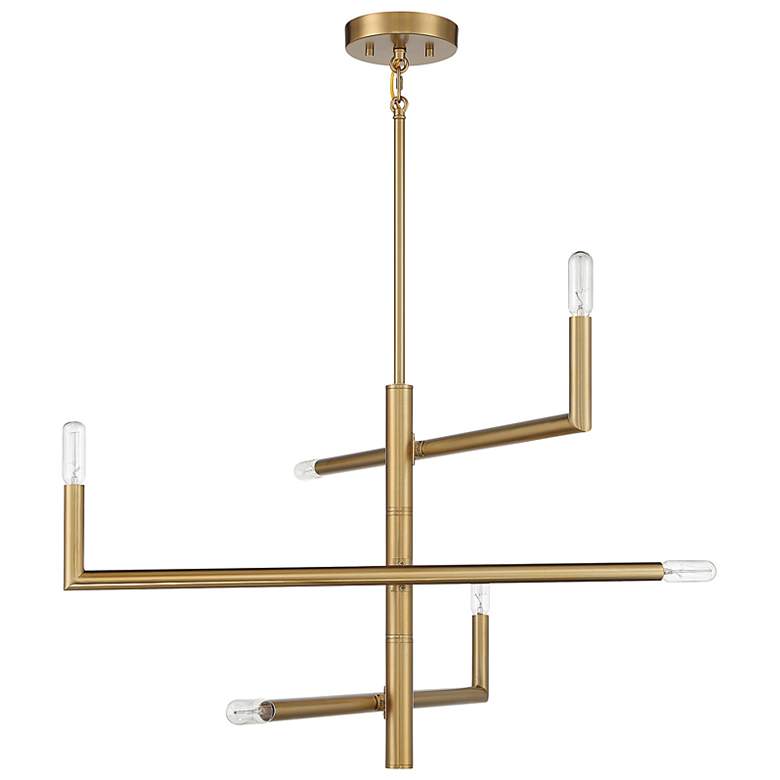 Image 2 Savoy House Essentials Cristofer 30" Wide Warm Brass 6-Light Chandelie more views