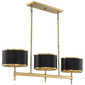 Image1 of Savoy House Essentials Denton 11" Wide Warm Brass Linear Chandelier