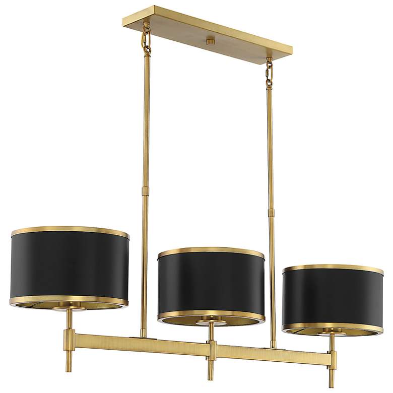 Image 2 Savoy House Essentials Denton 11" Wide Warm Brass Linear Chandelier more views