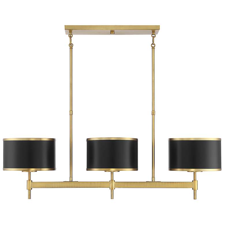 Image 3 Savoy House Essentials Denton 11" Wide Warm Brass Linear Chandelier more views