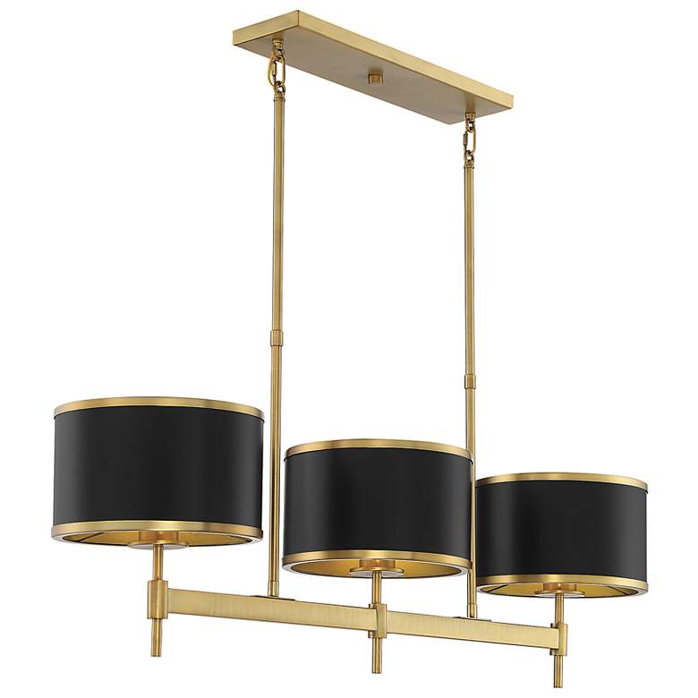 Image 4 Savoy House Essentials Denton 11" Wide Warm Brass Linear Chandelier more views