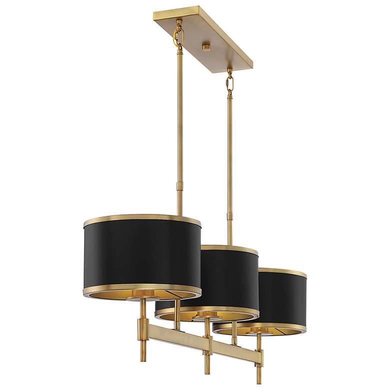 Image 5 Savoy House Essentials Denton 11" Wide Warm Brass Linear Chandelier more views