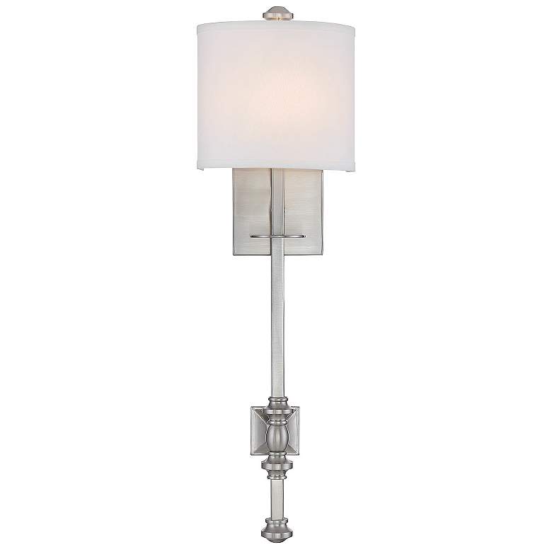 Image 1 Savoy House Essentials Devon 26.5" High Satin Nickel 1-Light Wall Scon