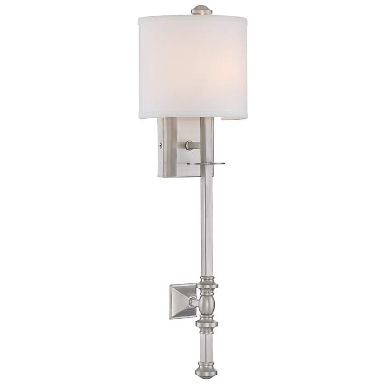 Image 2 Savoy House Essentials Devon 26.5" High Satin Nickel 1-Light Wall Scon more views