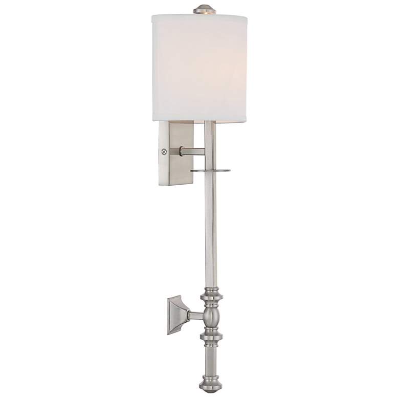Image 3 Savoy House Essentials Devon 26.5" High Satin Nickel 1-Light Wall Scon more views