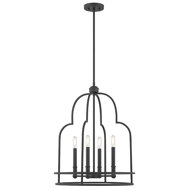 Image 1 Savoy House Essentials Diplomat 20" Wide Matte Black 4-Light Pendant
