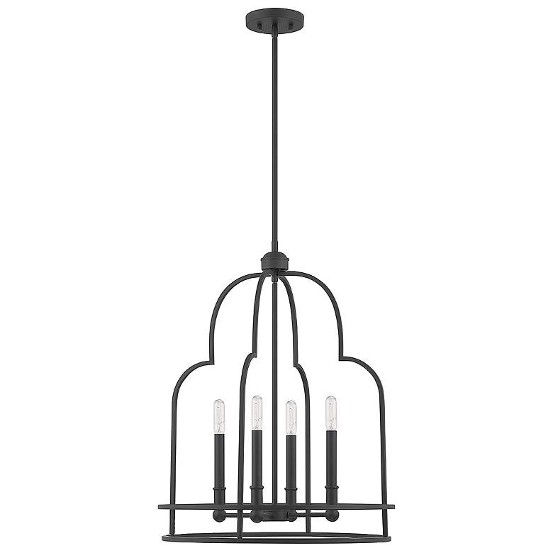 Image 2 Savoy House Essentials Diplomat 20" Wide Matte Black 4-Light Pendant more views