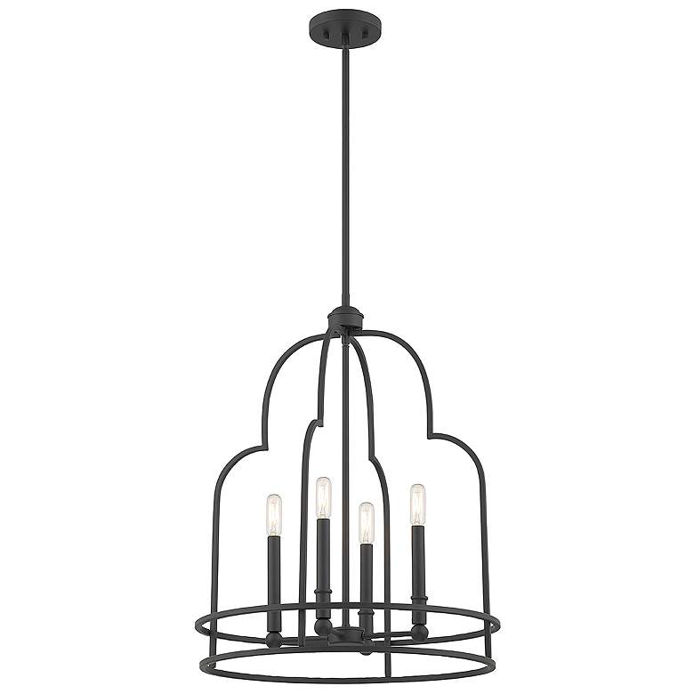 Image 3 Savoy House Essentials Diplomat 20" Wide Matte Black 4-Light Pendant more views