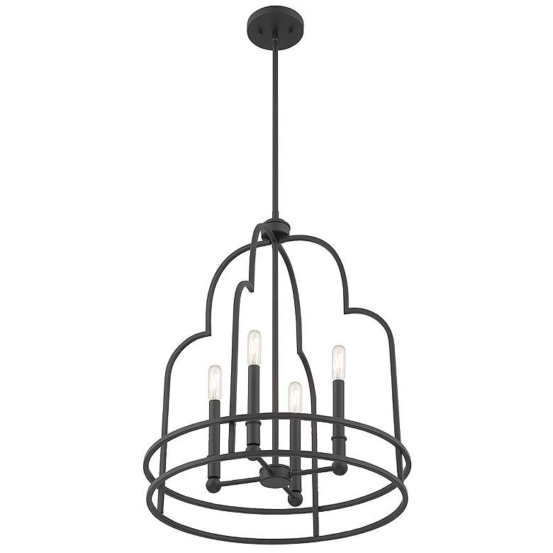 Image 4 Savoy House Essentials Diplomat 20" Wide Matte Black 4-Light Pendant more views