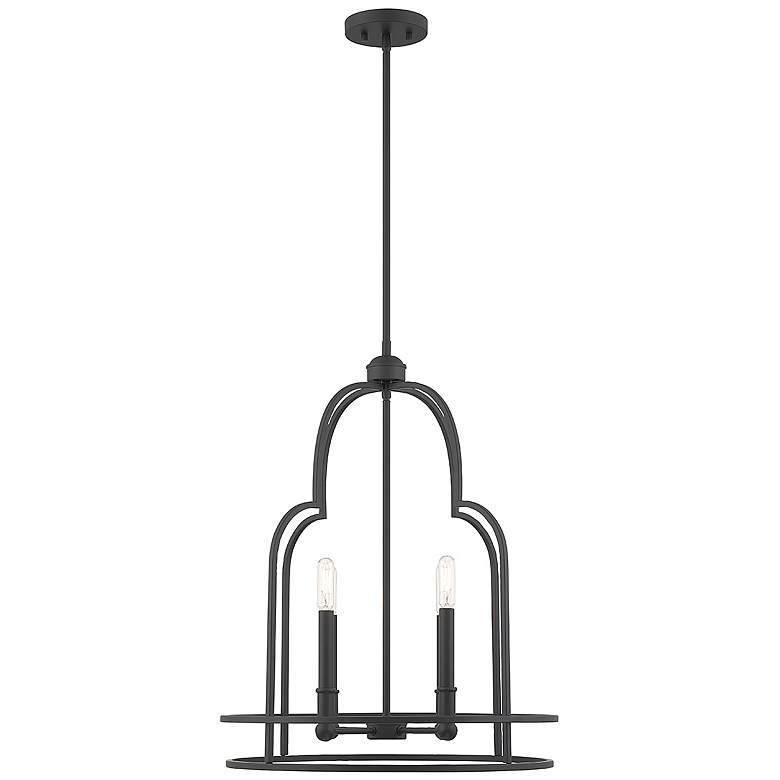 Image 5 Savoy House Essentials Diplomat 20" Wide Matte Black 4-Light Pendant more views