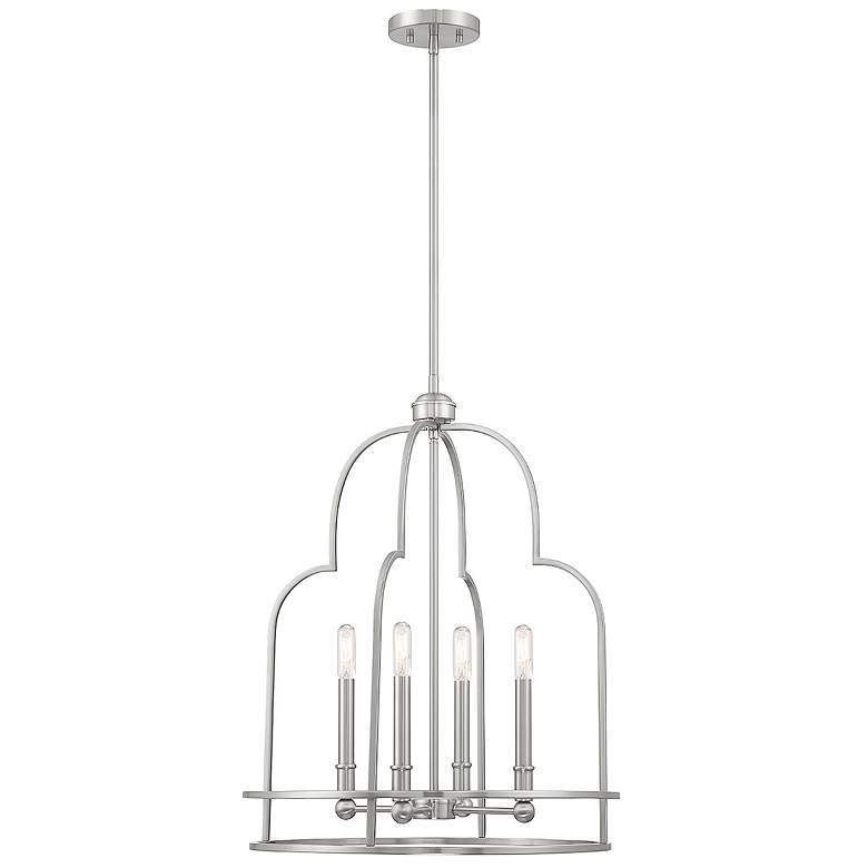 Image 1 Savoy House Essentials Diplomat 20" Wide Satin Nickel 4-Light Pendant