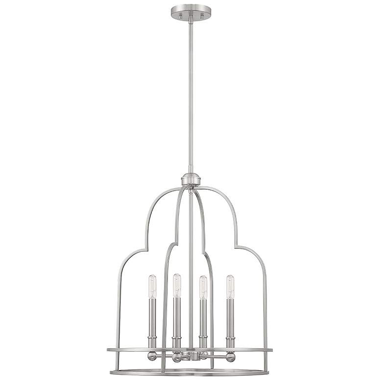 Image 2 Savoy House Essentials Diplomat 20" Wide Satin Nickel 4-Light Pendant more views