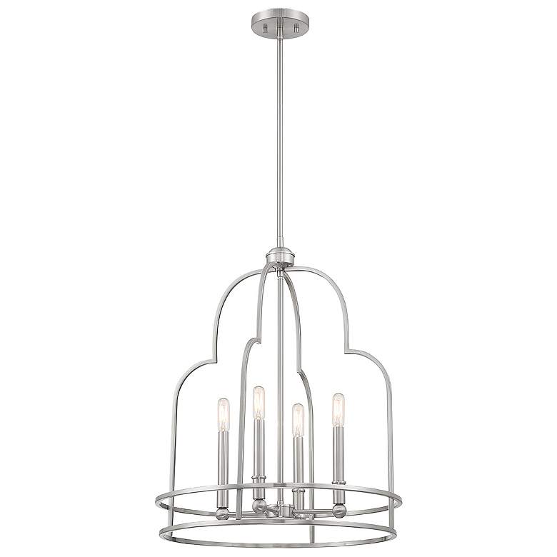 Image 3 Savoy House Essentials Diplomat 20" Wide Satin Nickel 4-Light Pendant more views