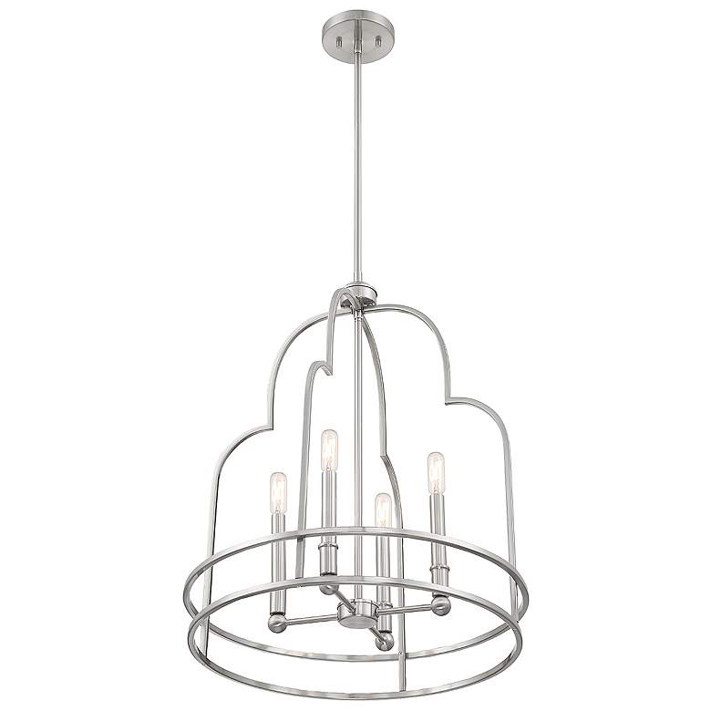 Image 4 Savoy House Essentials Diplomat 20" Wide Satin Nickel 4-Light Pendant more views