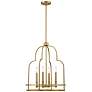 Savoy House Essentials Diplomat 20" Wide Warm Brass 4-Light Pendant