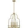 Thumbnail2 of Savoy House Essentials Diplomat 20" Wide Warm Brass 4-Light Pendant more views